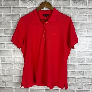 Brooks Brothers Womens Bright Red Supima Cotton Pique Short Sleeve Polo Shirt XL